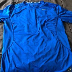 Large Blue Nike Pro Combat Long Sleeve Shirt